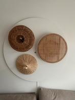 3 Rotan Wandlampen - Sfeervolle Verlichting, Huis en Inrichting, Lampen | Wandlampen, Ophalen, Zo goed als nieuw, Hout