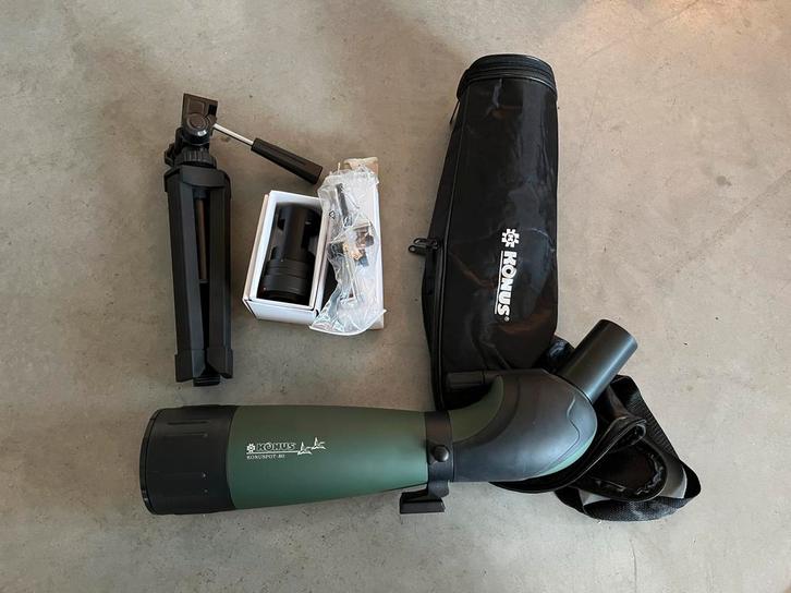 Konus Spotting Scope Konuspot-80C 20-60x80 met E-mount adapt, Audio, Tv en Foto, Optische apparatuur | Verrekijkers, Zo goed als nieuw