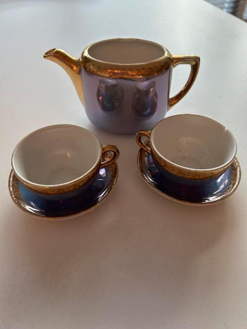 Mini theepot en 2 kopjes, Antiek en Kunst, Antiek | Servies compleet, Ophalen of Verzenden