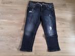 Yessica C&A Donkerblauwe Ripped Driekwart Spijkerbroek Mt 48, Zo goed als nieuw, C&A, Broek of Spijkerbroek, Verzenden