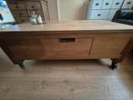 Teakhouten Salontafel met Lades & Wieltjes, Ophalen, Gebruikt, 100 tot 150 cm, 50 tot 100 cm