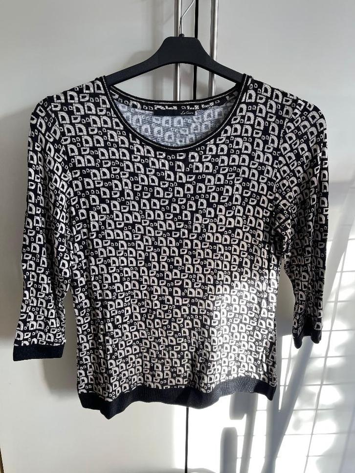 Mooie top van Le Comte 38 van 95% viscose knitware, Kleding | Dames, Tops, Zo goed als nieuw, Maat 38/40 (M), Zwart, Lange mouw