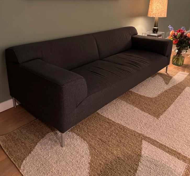 Donker antraciet 3 zitsbank, Huis en Inrichting, Banken | Bankstellen, Gebruikt, Rechte bank, Driepersoons, 200 tot 250 cm, 75 tot 100 cm