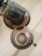 Arcoroc France rookglas kop en schotels, Huis en Inrichting, Keuken | Servies, Gebruikt, Ophalen of Verzenden, Glas, Overige stijlen