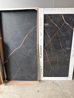 Elegante zwarte keramische tegels met gouden aders, 60x120, Ophalen, 60 cm of meer, Zo goed als nieuw, Minder dan 5 m²