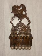 Indonesisch handgesneden wandrek met djoka zilveren lepelset, Antiek en Kunst, Ophalen of Verzenden