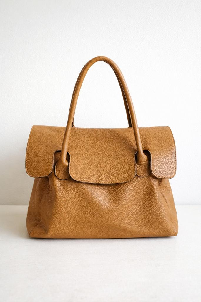 Italiaanse leren handtas, Ophalen of Verzenden, Gebruikt, Bruin, Handtas