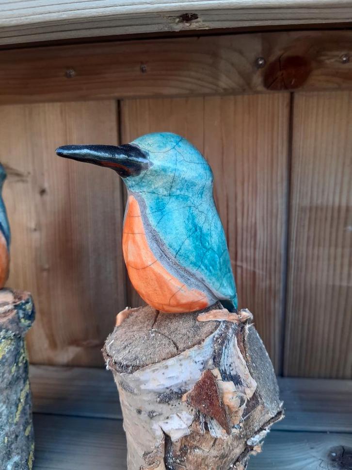 ijsvogel keramiek raku ijsvogeltje beeld, Antiek en Kunst, Antiek | Keramiek en Aardewerk, Ophalen of Verzenden