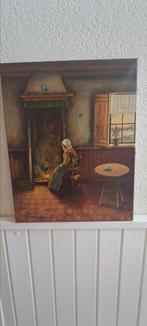 Mooi schilderij van Oud - Hollands interieur, Ophalen of Verzenden