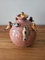 Rose vaasje met vogeltjes - 17 cm, Gebruikt, Overige kleuren, Aardewerk of Porselein, Ophalen of Verzenden