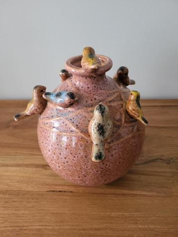 Rose vaasje met vogeltjes - 17 cm beschikbaar voor biedingen