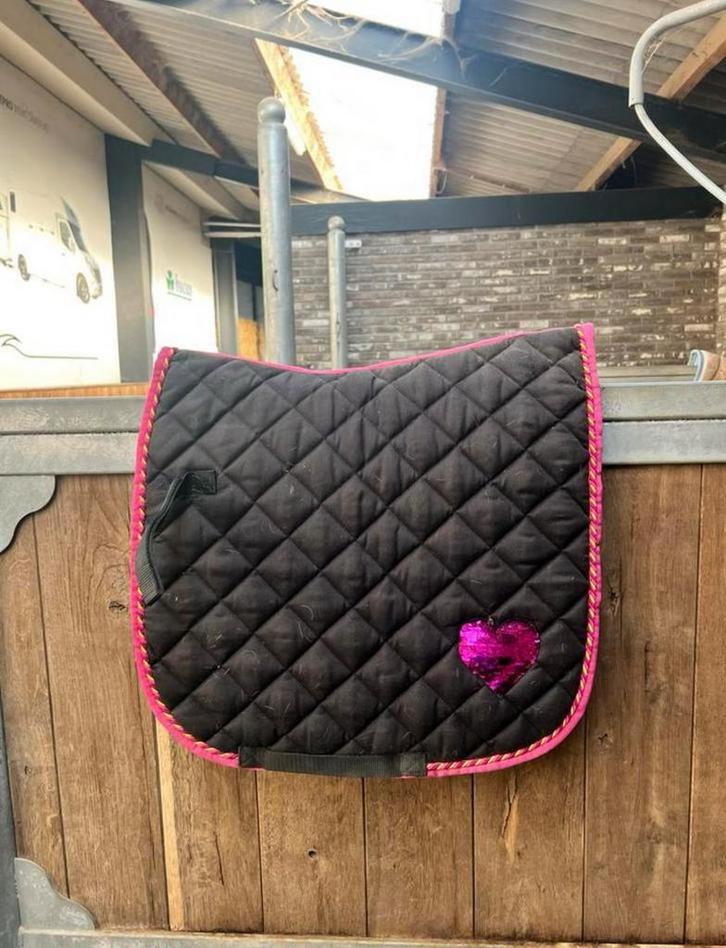 Pony dekje roze zwart, Dieren en Toebehoren, Paarden en Pony's | Dekens en Dekjes, Zo goed als nieuw, Dekje, Ophalen of Verzenden