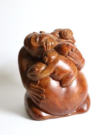 Bali Sculptuur Moeder met Kinderen beschikbaar voor biedingen