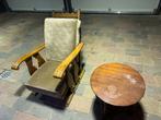 Vintage Schommelstoel met Bijzettafel, Ophalen, Gebruikt, Bruin, Vintage