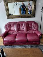 Buffel leren bank, Huis en Inrichting, Ophalen, Tweepersoons, Zo goed als nieuw, Rechte bank