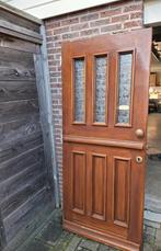 Massief Hardhouten Voordeur, Doe-het-zelf en Verbouw, Deuren en Horren, Ophalen, Gebruikt, 80 tot 100 cm, Buitendeur