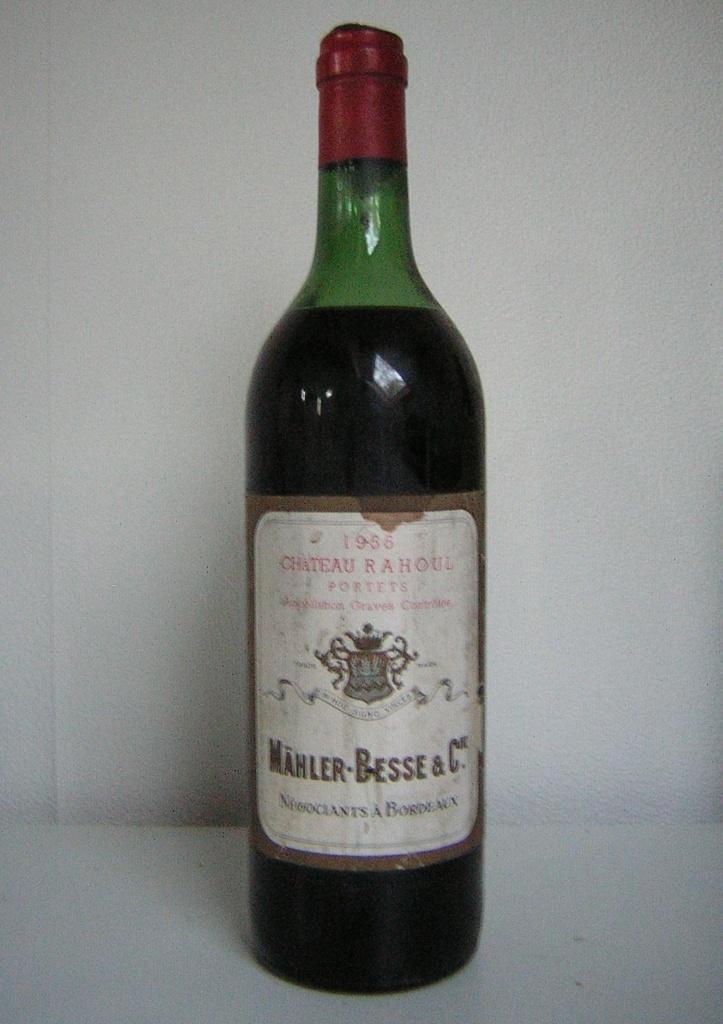 wijn 1955 Chateau Rahoul Portets Graves . 70 Jaar Oud.., Verzamelen, Wijnen, Nieuw, Rode wijn, Frankrijk, Vol, Ophalen of Verzenden