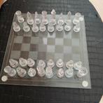 Glazen Schaakspel 20x20 cm, Een of twee spelers, Ophalen of Verzenden, Zo goed als nieuw