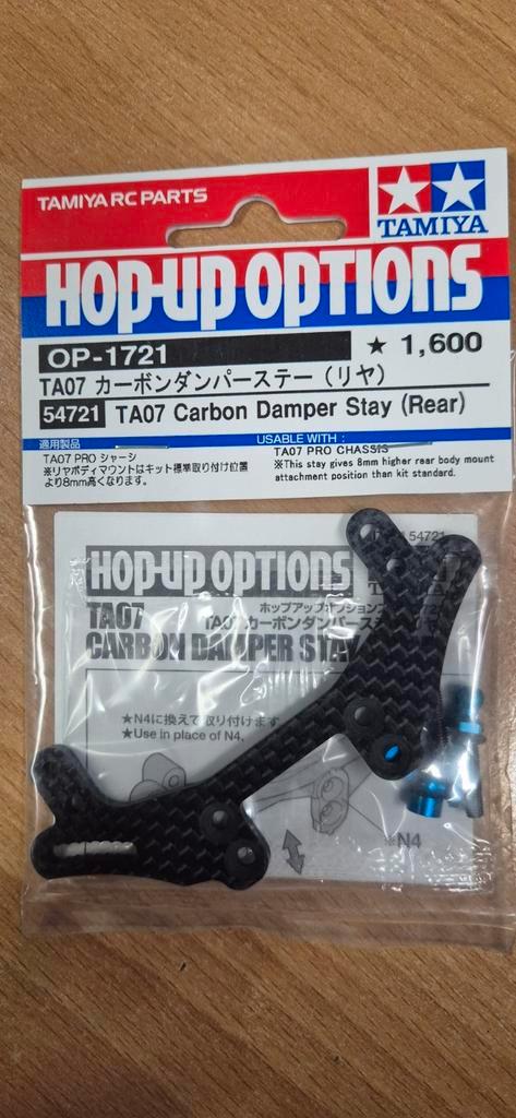 Tamiya TA07 Carbon Demper Stay (Achter) OP-1721, Hobby en Vrije tijd, Modelbouw | Auto's en Voertuigen, Nieuw, Auto, Groter dan 1:32