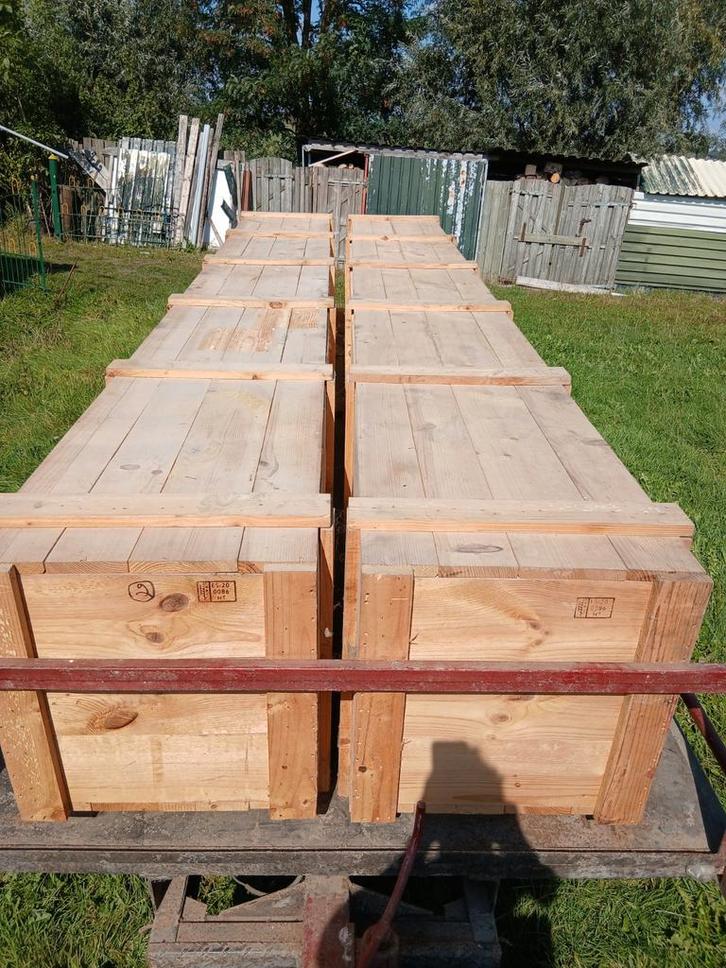 Te koop 2 stuks houten transport kisten, Doe-het-zelf en Verbouw, Hout en Planken, Plank, Overige houtsoorten, Minder dan 200 cm