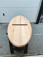 Ovale eettafel 160x90x3 verjongd eiken rustiek, Huis en Inrichting, Tafels | Eettafels, Ophalen, Ovale tafel eiken verjongd massief eiken rustiek