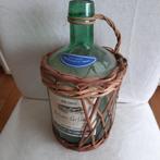 Retro Oude spaansese wijnfles in mand, Ophalen of Verzenden