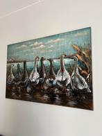 Metalen schilderij met ganzen, Ophalen