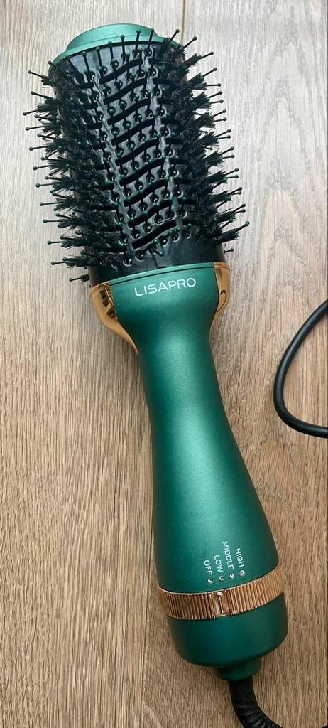 LISAPRO 3 in 1 föhnborstel groen/zwart 1000 watt 3 standen, Sieraden, Tassen en Uiterlijk, Uiterlijk | Haarverzorging, Zo goed als nieuw