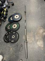 Crossmaxx Competition bumperplates incl olympische stang, Sport en Fitness, Fitnessmaterialen, Ophalen, Gebruikt, Stang, Schijven