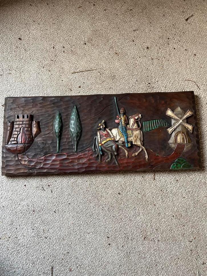 Houten Don Quichot Relief, Antiek en Kunst, Kunst | Beelden en Houtsnijwerken, Ophalen