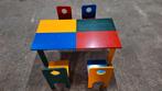 Houten Kindertafel met 4 Stoelen, Kinderen en Baby's, Kinderkamer | Tafels en Stoelen, Ophalen, Gebruikt, Tafel(s) en Stoel(en)