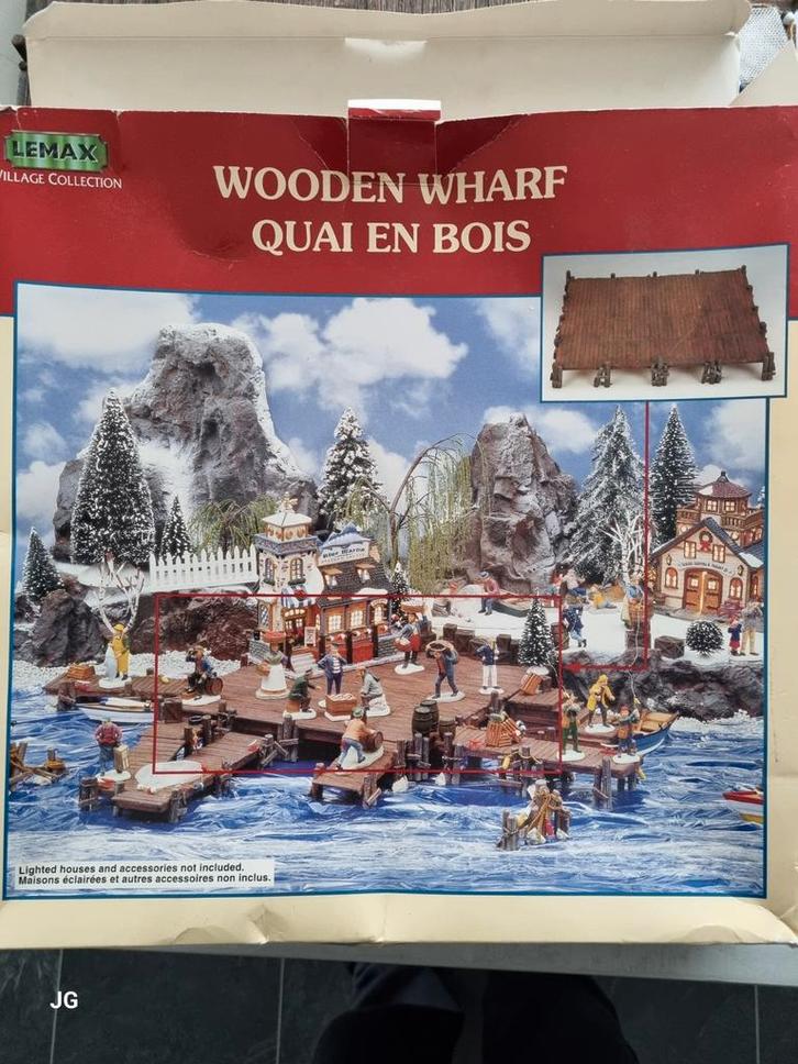 Lemax Houten Steiger met figurines - Kerstdorp, Diversen, Kerst, Ophalen of Verzenden