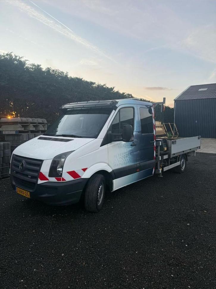 Volkswagen Crafter dubbelcabine,kraan,airco,laadbak,138683km, Auto's, Bestelauto's, Bedrijf, ABS, Airconditioning, Boordcomputer