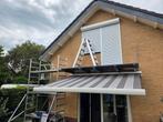 Zonnescherm 3,5 x 2,5 elektrisch met afstandsbediening, Tuin en Terras, Zonneschermen, Ophalen, Zo goed als nieuw, Knikarmscherm