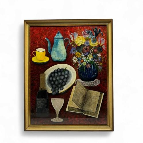 Europese School, kleurrijk schilderij, Antiek en Kunst, Kunst | Schilderijen | Klassiek, Ophalen of Verzenden