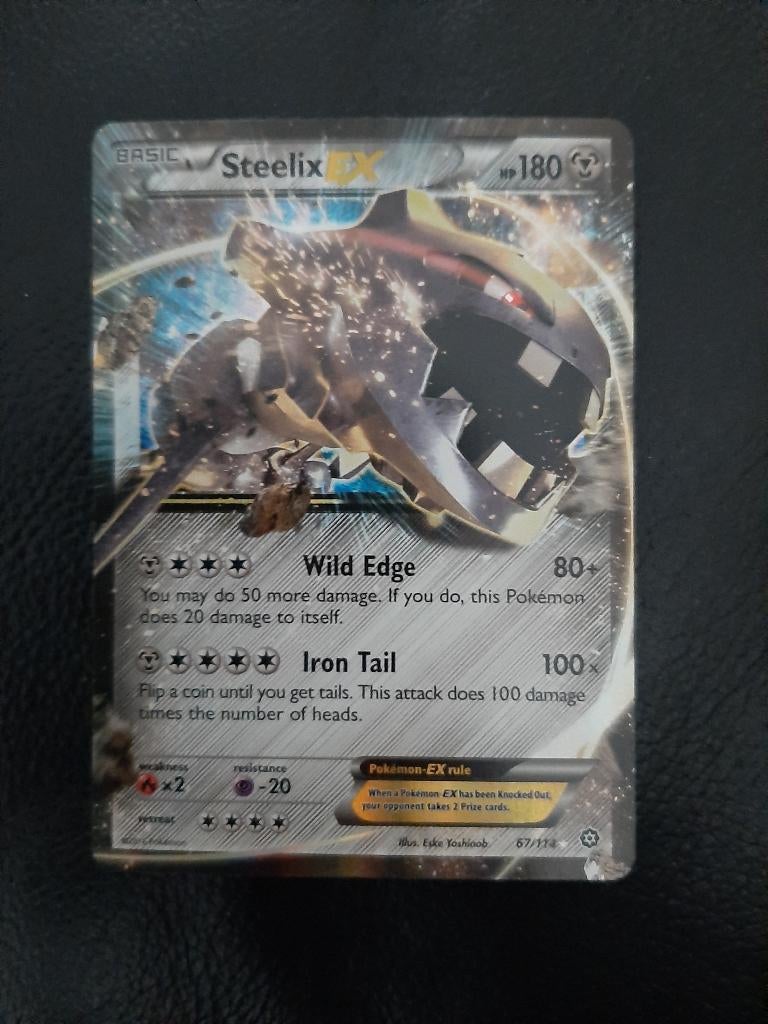 Pokémon Steelix EX kaart, Ophalen of Verzenden, Zo goed als nieuw, Losse kaart