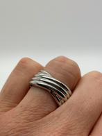 Z852 Prachtige zilveren modernist ring maat 19, 19 tot 20, Ophalen of Verzenden, X, Dame
