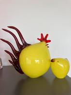 Grote glazen kip met kuiken, Antiek en Kunst, Ophalen of Verzenden