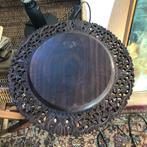 Handgesneden houten plateau – decoratief opzetstuk, Huis en Inrichting, Woonaccessoires | Dienbladen, Ophalen of Verzenden, Rond
