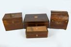 4 ANTIEKE MAHONIE DOOSJES, Antiek en Kunst, Curiosa en Brocante, Ophalen of Verzenden