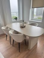 4x ZGAN Eetkamerstoelen Velvet Beige/Zwart, Ophalen, Overige kleuren, Zo goed als nieuw, Vier