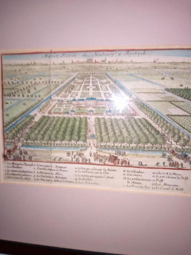Kopergravure Maison Royal Neubourg, Rijswijk 1697, Antiek en Kunst, Kunst | Etsen en Gravures, Ophalen of Verzenden