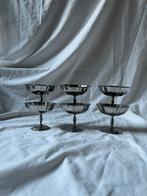 Vintage Franse RVS tulpvormige ijscoupes | inox | set van 6, Huis en Inrichting, Ophalen, Overige materialen, Overige stijlen