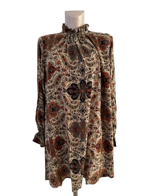 Sissel Edelbo jurk NIEUW One Size, Kleding | Dames, Blouses en Tunieken, Zo goed als nieuw, Maat 42/44 (L), Bruin, Ophalen of Verzenden
