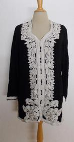 Oosterse feestelijke zwarte bewerkte tuniek/top! XL, Verzenden, Zo goed als nieuw, Maat 46/48 (XL) of groter, Zwart