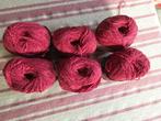 6 bollen zachtrood garen, 45% zijde, 45% katoen, 10% polyami, Hobby en Vrije tijd, Breien en Haken, Ophalen of Verzenden, Zo goed als nieuw