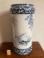 Antiek keramiek blauw wit plata paraplubak Société Céramique, Huis en Inrichting, Woonaccessoires | Paraplubakken, Ophalen of Verzenden