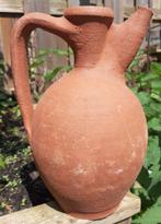 Antieke terracotta kruik | hoogte 26 cm breed 17 cm., Ophalen of Verzenden