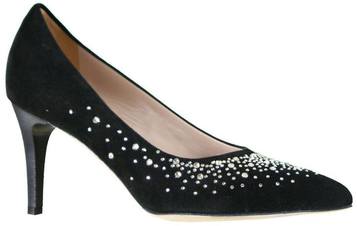 Nieuwe Stijlvolle Mauro Teci suède pumps met strass - 39,5, Kleding | Dames, Schoenen, Zo goed als nieuw, Pumps, Zwart, Verzenden