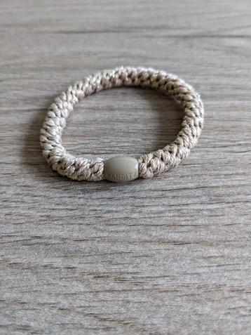 Banditz haarelastiek / armbandje, bruin met glitters